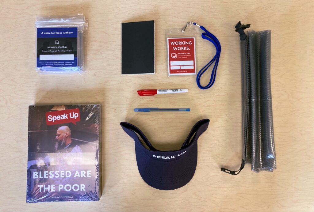The contents of a Pursuit Pack laid out on a table